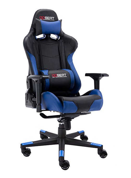 OPSEAT Master Series 2018 PC Gaming Chair Racing Seat Computer Gaming Desk Office Chair - Blue
