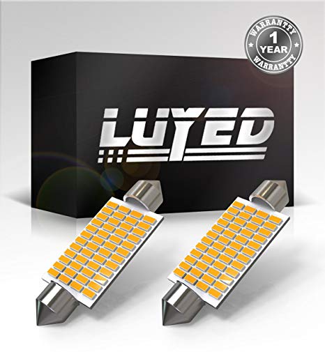 LUYED 2 X 570 Lumens Super Bright 3014 48-EX Chipsets 569 578 211-2 212-2 LED Bulbs Used For Dome light,Warm White