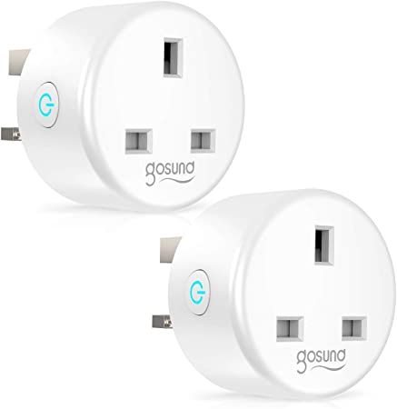 Gosund Smart Plug, Alexa Smart Plugs That Works with Alexa and Google Home, WiFi Plugs Sockets with Timer Function Energy Monitoring No Hub Required (2 Pack)