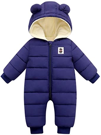 Hotaden Cute Baby Boy Snowsuit Winter Coat Long Sleeve Toddler Girl Romper Clothes Jacket