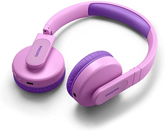 Philips K4206 Kids Wireless On-Ear Headphones, Bluetooth   Cable Connection, 85dB Limit for Safer Hearing, up to 28 Hours Play time, Parental Controls Available via Philips Headphones (TAK4206PK)