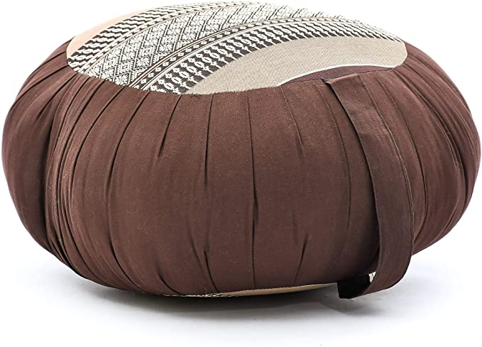 Leewadee Meditation Cushion Round Zafu Pillow for Floor Seating Eco-Friendly Organic and Natural, 16x8 inches, Kapok