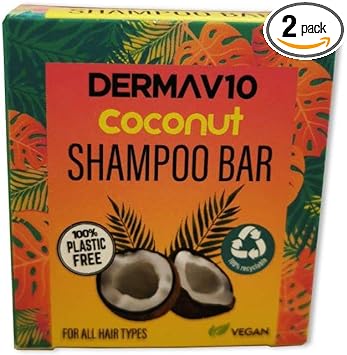 Derma V10 Coconut Shampoo Bar, Pack of 2