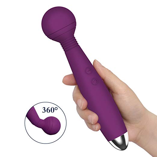 Powerful Magic Cordless Wand Massager Handheld Waterproof Soft Silicone Personal Massager Stick USB Rechargeable Therapy Body Back Bullet Massage with Multi Vibration
