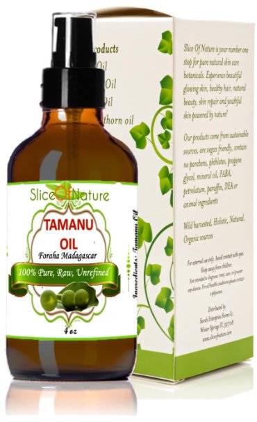Slice Of Nature Virgin Tamanu Oil 100 Pure Raw and Cold Pressed 4 Fluid Ounce