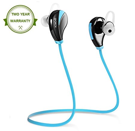 Bluetooth Wireless Sports Headphones Earphones In-ear with Mic, Wireless Bluetooth Running Earbuds Noise Cancelling Headsets, Sweatproof Wireless Sports In-ear Headphones for Running Workout by Sporch Blue