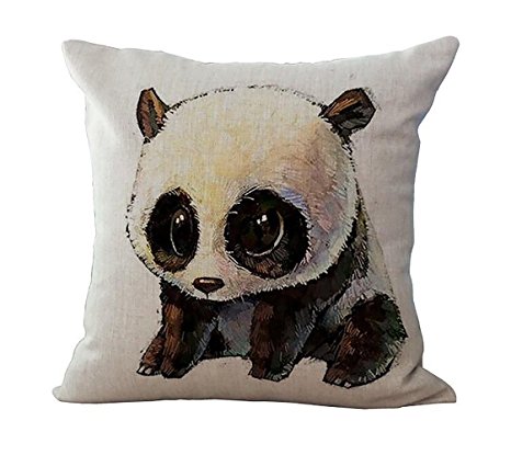 ME COO Cute Panda hug pillowcase plane printing the living room room car decorative cushion covers pillow covers 18 x 18Inches 1pcs