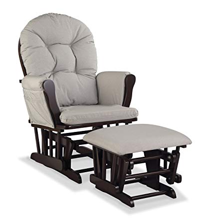 Storkcraft Custom Hoop Glider and Ottoman, Espresso/Taupe Swirl