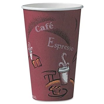 SOLO OF16BI-0041 Single-Sided Poly Paper Hot Cup, 16 oz. Capacity, (Case of 300)