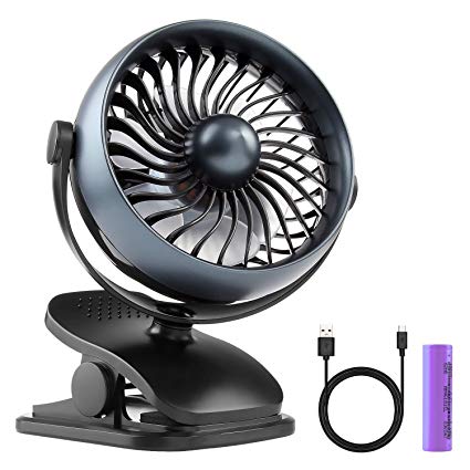 COMLIFE Rechargeable Battery Operated Clip on Desk Fan with Aroma Diffuser Function and 4 Speeds, Portable Battery or USB Powered Aroma Fan for Baby Stroller, Bedroom, Office, Car, Gym or Travel