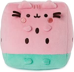 GUND Pusheen Watermelon Plush, Cat Stuffed Animal for Ages 8 and Up, Pink/Green, 6”