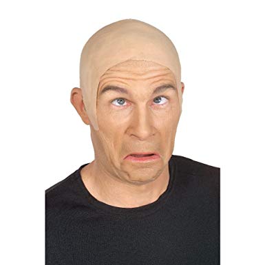 Bald Head Cap Latex Flesh Skin Skinhead Walter White Clown Mens Costume Adult
