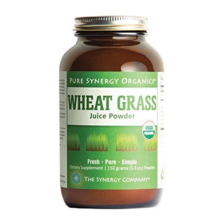 Pure Synergy USDA Organic Wheat Grass Juice Powder (5.3 oz) USA Grown, Non-GMO