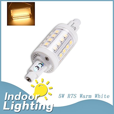 Dimmable R7s LED 78mm--BRIGHTINWD R7S 5W Dimmable 110V 450-500 LM Warm White 3000K LED R7S Bulbs 3 Years Warranty