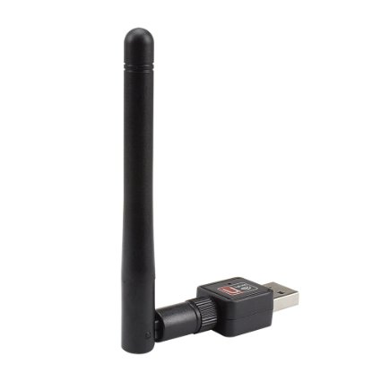 AllEasy USB2.0 Wireless Network/LAN Adapter, 150Mbps Wifi Dongle Adapter with Detachable Antenna for PC, Desktop/Laptop, Mac