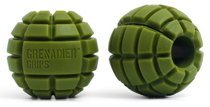 Grenadier Grips - Unique Fat Bar Dumbell/Barbell Grips For Huge Size Gains, Explosive Power, Increased Grip Strength, Arm Muscle Builder, Crossfit, Improve Climbing and Grappling