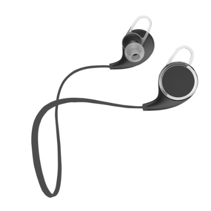 Bluetooth 4.0 Wireless Sports Stereo Earphones In-ear Headphones w/ Noise-Reduction, APTX for iPhone 6S, 6 (Black)