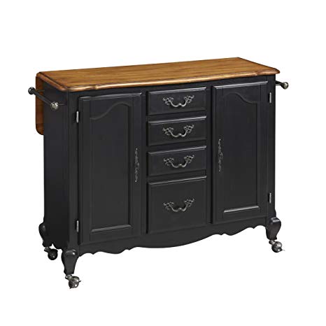 Home Styles 5519-95 The French Countryside Kitchen Cart, Oak/Rubbed Black