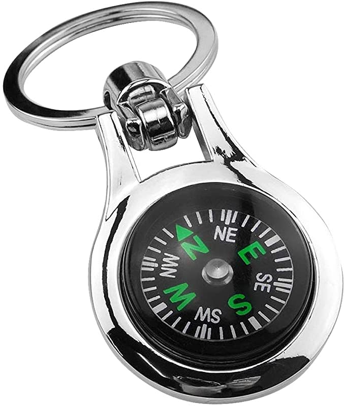 Z21-B Big Compass Charm Pendant Keychain Key Ring