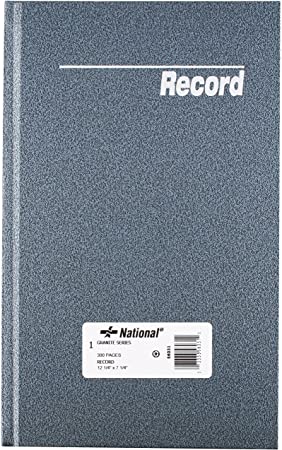 NATIONAL Granite Series Record Book, Patina Blue, 12.25 x 7.25", 300 Pages (56031)