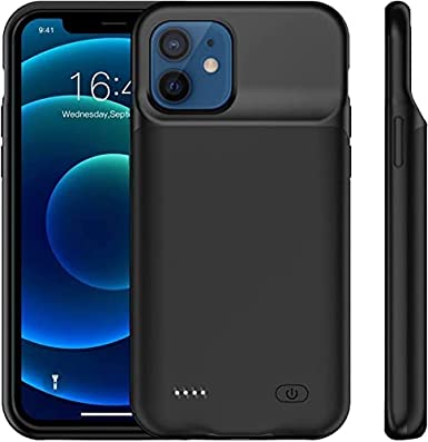 AFTRYOUGO Battery Case iPhone 12 Mini(5.4 inch), 7000mAh Slim Portable Rechargeable Battery Pack Charging Case Compatible with iPhone 12 Mini Extended Battery Charger Case-Black