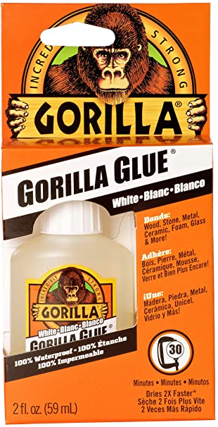 Gorilla Glue Original, 100% Waterproof, Indoor & Outdoor, Polyurethane Glue, Versatile Bonding Adhesive, Easy Application Nozzle, White, 2oz/59mL (Pack of 1) 5202101C