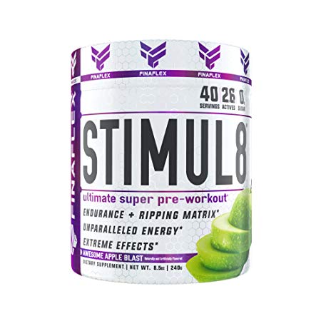 STIMUL8, Original Super Pre-Workout for Men and Women, Stimulate Workouts Like Never Before, Unparalleled Energy, Extreme Effects, Ultimate Preworkout, 40 Servings (Awesome Apple Blast)