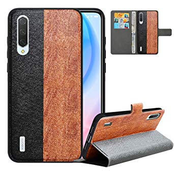 LFDZ Compatible with Xiaomi Mi 9 Lite Case, PU Leather Xiaomi Mi A3 Lite Wallet Case with [RFID Blocking], 2 in 1 Magnetic Detachable Flip Slim Cover Case for Xiaomi Mi CC9,Black/Brown