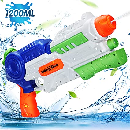 Ucradle Water Gun, Super Water Pistols with 1200ML Large Capacity, Pump Water Guns Powerful 8-10m Long Shoot Range for Adults and Kids, Large Squirt Guns Blaster Toy for Pool Garden Beach Water