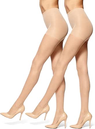 No Nonsense womens Control Top Pantyhose With Sheer Toe