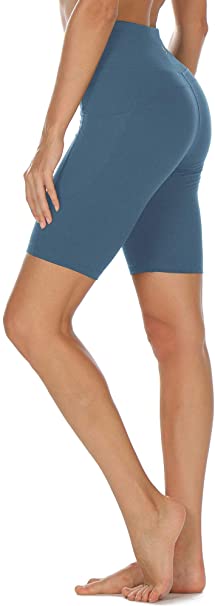 icyzone Athletic Shorts for Women - High Waist Workout Running Yoga Exercise Gym Shorts with Pockets