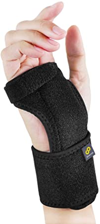 Bracoo Wrist Splint, Breathable Hand Stabilizer Brace for Carpel Tunnel Syndrome, Tendonitis, and Acute Sprains, Supports All Wrist Sizes, Black, WP30, 1 Count