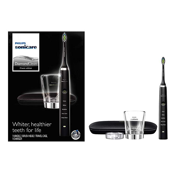 Philips Sonicare Diamond Clean Classic Rechargeable Electric Toothbrush With 5 Brushing Modes & Premium Travel Case, 2.43 lb, Black