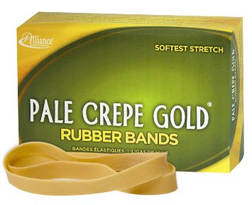Alliance Pale Crepe Gold Size #107 (7 x 5/8 Inches) Premium Rubber Band, 1 Pound Box (Approximately 60 Bands per Pound) (21075)
