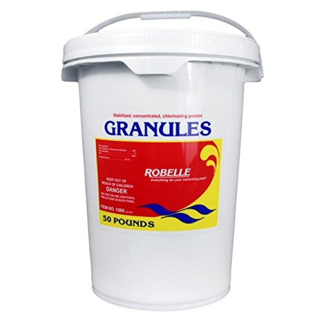 Robelle 1350 Stabilized Concentrated Chlorinating Powder Granules, 50 lb