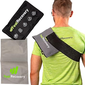 Reusable Gel Ice Packs for Back Pain (28x17 cm) - Hot & Cold Compress Wrap for Lower Lumbar Injuries: Post Surgery, Muscle Pain, Sciatica - Ice Bag Compress with Strap for Back Recovery