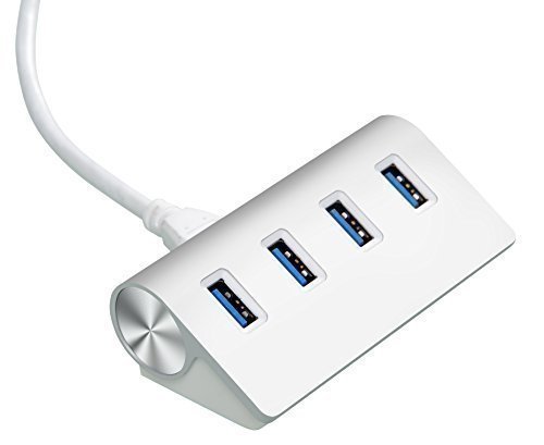 Cateck USB 3.0 Premium 4 Port Aluminum USB Hub with 2-Foot USB 3.0 Cable for iMac, MacBook Air, MacBook Pro, MacBook, Mac Mini, PCs and Laptops
