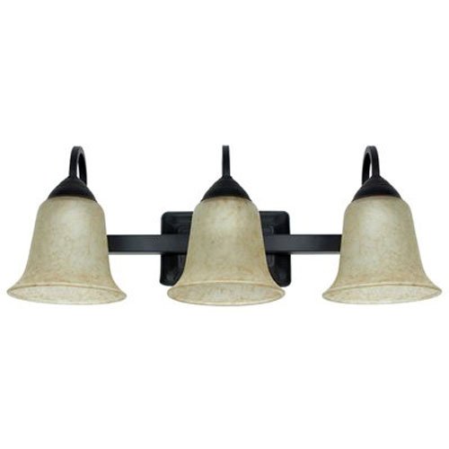 Feit Electric 73961 LED 3 Light LED Oil Rubbed Bronze with Antique Scavo Glass