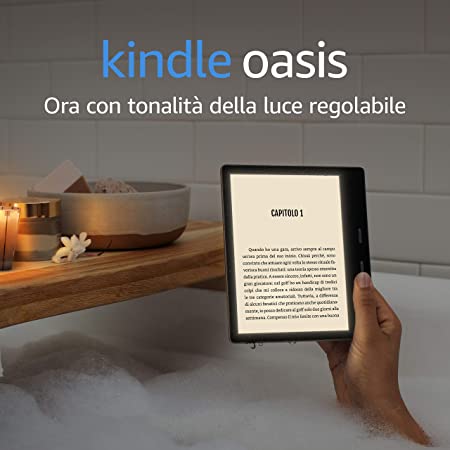 Kindle Oasis - Ora con tonalità della luce regolabile - Resistente all’acqua, 8 GB, Wi-Fi, Grafite