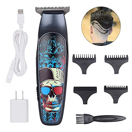 Professional T-outliner Beard Trimmer Cosyonall Cordless Hair Cutting Beard Shaver Mustache Grooming Kit for Barber Compact USB Rechargeable with 4 Guide Combs