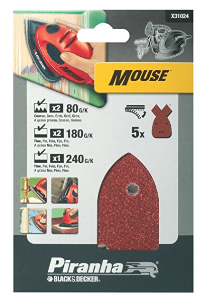 Piranha Mouse Sander Sheet - Set of 5