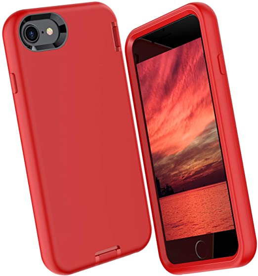ORIbox Liquid Silicone iPhone SE 2020 Case & iPhone 7 Case & iPhone 8 Case, Soft-Touch Finish of The Liquid Silicone Exterior Feels, No Regret Case for iPhone SE 2020 for women & men, Red