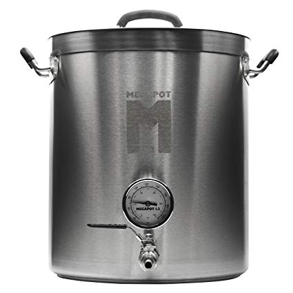 Northern Brewer - Megapot 1.2 Homebrew Stainless Steel Brew Kettle Stock Pot For Beer Brewing (Kettle with a Valve and Thermometer, 10 Gallon/40 Quarts)