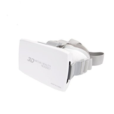 CreateGreat 3D Virtual Reality Headset 3D VR Glasses with Adjustable Head Strap for 3D Movies and Games, Better Than Google Cardboard, Compatible with iPhone and Android 4.7~6.0 Inch screen - White