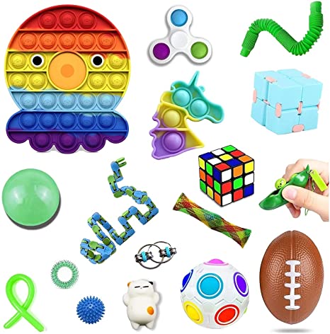 Pop Fidget Toys Pack Mini pop Autism Special Needs Stress Relief Silicone Pressure Relieving Toys Fidget Sensory Stress Ball Anxiety Relief Toys for Kids Adults Pop Toy
