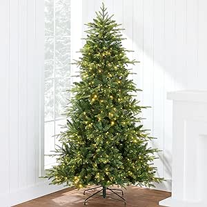 Best Choice Products Full Aspen Christmas Tree, 9ft Pre-lit Realistic Noble Fir w/ 1,200 Glowing Micro LED Lights, 2-in-1 White & Multicolor