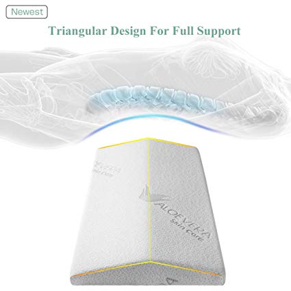 Lumbar Pillow Bed Back Support Sleeping Pillow, Easylife 185 Soft Memory Foam Sleep Wedges, Multifunctional Lumbar Support Cushion for Hip, Sciatica and Joint Pain Relief, Side Sleep