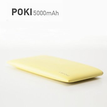 Lepow POKI Series Slim 5000mAh Portable External Battery Charger Power Bank Fast Charging Touch Sensor for iPhone iPad and Samsung Galaxy and More - Yellow