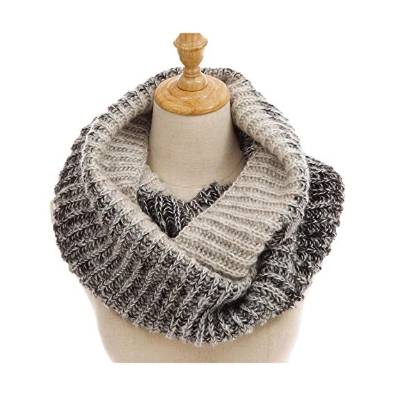 Womens Thick Knitted Winter Warm Infinity Scarf Circle Loop Scarf