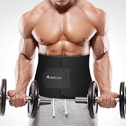 AIWEISI Waist Trimmer,Adjustable Slimmer Weight Loss Belly Burner Belt Provides Back&Lumbar Support for Men and Women for Cardio Gym Workout Exercise One Size